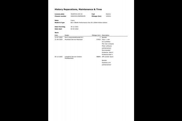 CUPRA Born Performance One 62 kWh|90%SOH|MASSAGE|ELEK.STOEL|ACC|CARPLAY|CAMERA|KEYLESS|STOEL+STUURVERW|NAVI|NAP|NL|INC.BTW|1e EIG|