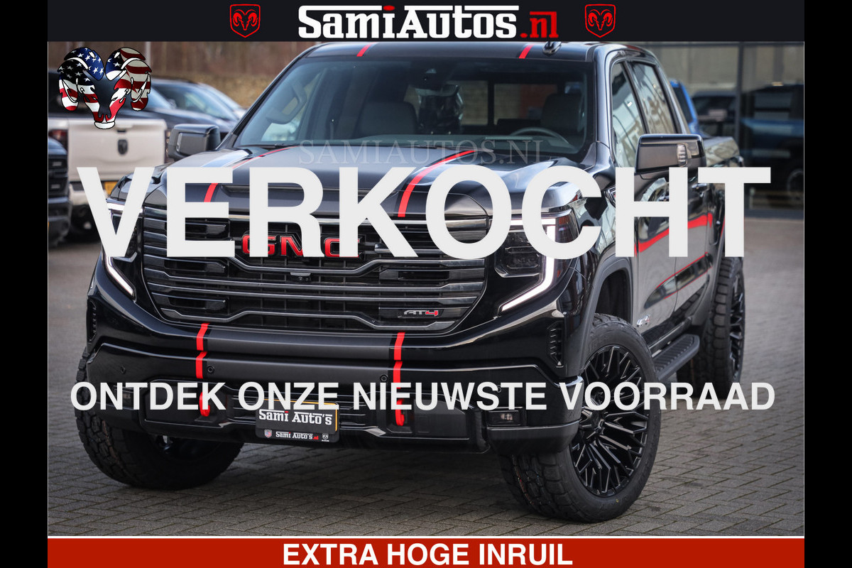 GMC Sierra AT4 6.2 V8 | VIRTUAL COCKPIT | BOM VOL | DC | LPG | RAM DEALER NEDERLAND | Dubbele Cabine met Royale 5 Zitplaatsen | BPM vrij | Nu Leverbaar uit Voorraad | Voorraad Nr 238940 |
