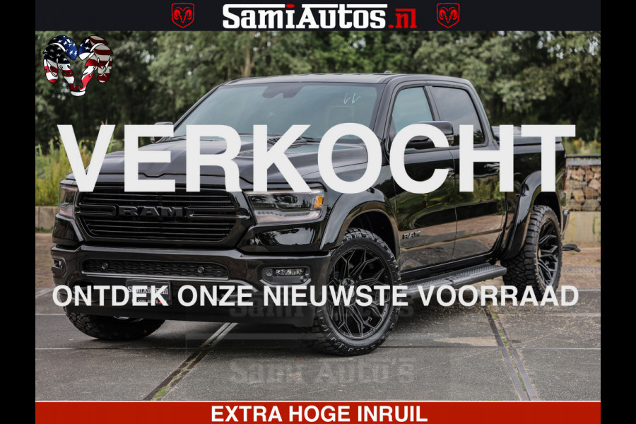 Dodge Ram 1500 Laramie Sport | HEMI 5.7 V8 4x4 | LPG | Grootscherm 12" | LARAMIE PERFORMANCE | ZWART | CREWCAB 5'7 | GRIJSKENTEKEN | DUBBELE CABINE | 5 Persoons | VOORRAAD NR 2525 - 1256