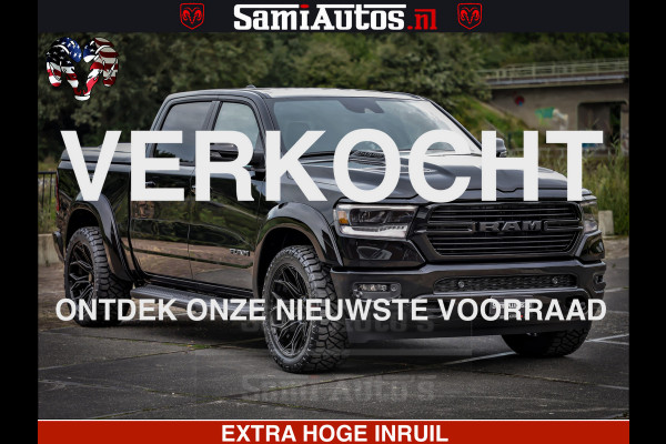 Dodge Ram 1500 Laramie Sport | HEMI 5.7 V8 4x4 | LPG | Grootscherm 12" | LARAMIE PERFORMANCE | ZWART | CREWCAB 5'7 | GRIJSKENTEKEN | DUBBELE CABINE | 5 Persoons | VOORRAAD NR 2525 - 1256