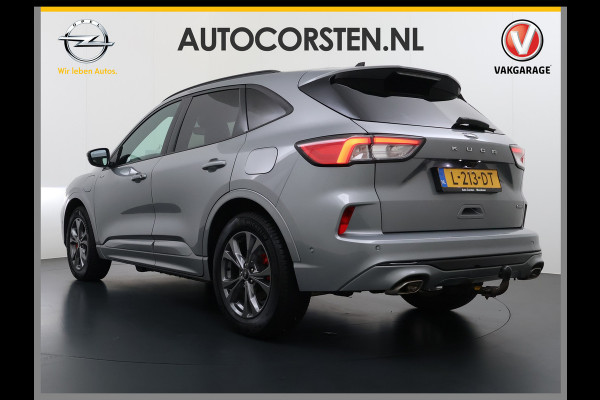 Ford Kuga 2.5 Hybrid PHEV ST-Line X Trekhaak Leer/Alcantara Head-Up Display Adaptive-Cruise Camera Navi Ecc Stoel+Achterbankverwarming App Privacy Glas Winterpakket Elek.Achterklep Led Virtual Cockpit Dodehoek-assistent 1.500KG Trekgewicht 1e Eigenaar Dealeronderhouden € 46.000 nieuw