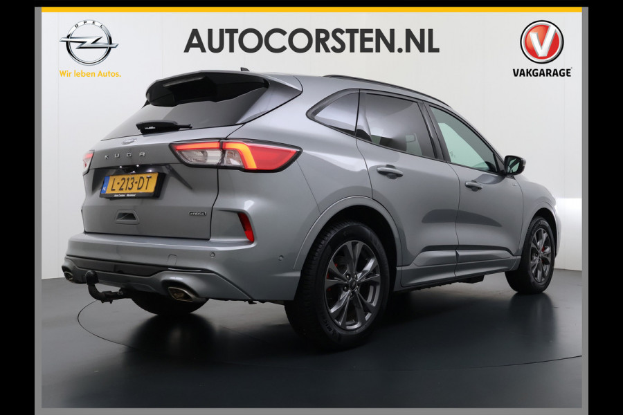 Ford Kuga 2.5 Hybrid PHEV ST-Line X Trekhaak Leer/Alcantara Head-Up Display Adaptive-Cruise Camera Navi Ecc Stoel+Achterbankverwarming App Privacy Glas Winterpakket Elek.Achterklep Led Virtual Cockpit Dodehoek-assistent 1.500KG Trekgewicht 1e Eigenaar Dealeronderhouden € 46.000 nieuw