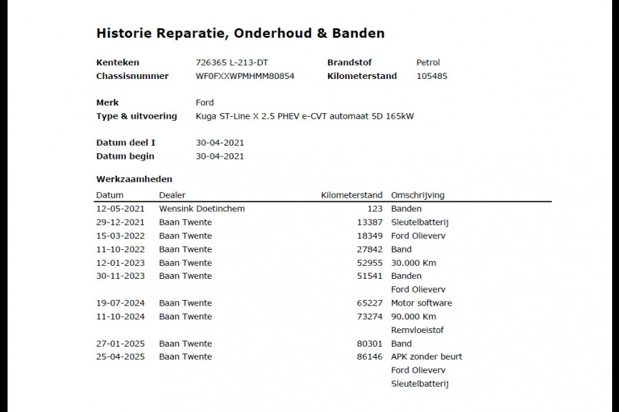 Ford Kuga 2.5 Hybrid PHEV ST-Line X Trekhaak Leer/Alcantara Head-Up Display Adaptive-Cruise Camera Navi Ecc Stoel+Achterbankverwarming App Privacy Glas Winterpakket Elek.Achterklep Led Virtual Cockpit Dodehoek-assistent 1.500KG Trekgewicht 1e Eigenaar Dealeronderhouden € 46.000 nieuw