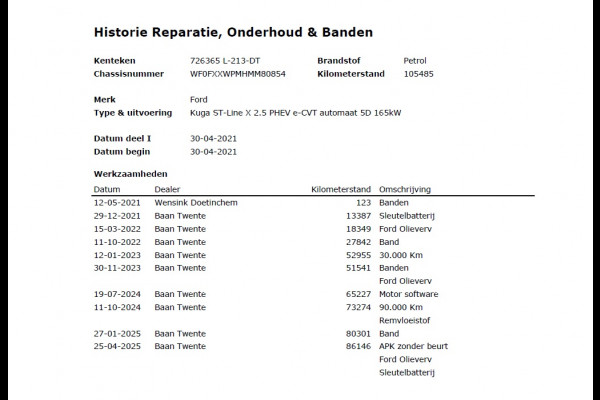 Ford Kuga 2.5 Hybrid PHEV ST-Line X Trekhaak Leer/Alcantara Head-Up Display Adaptive-Cruise Camera Navi Ecc Stoel+Achterbankverwarming App Privacy Glas Winterpakket Elek.Achterklep Led Virtual Cockpit Dodehoek-assistent 1.500KG Trekgewicht 1e Eigenaar Dealeronderhouden € 46.000 nieuw