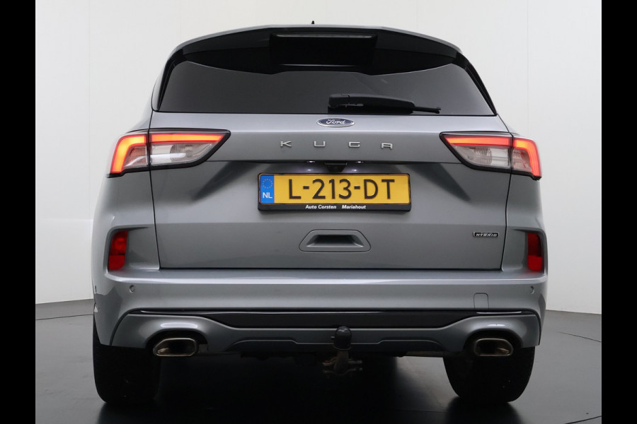 Ford Kuga 2.5 Hybrid PHEV ST-Line X Trekhaak Leer/Alcantara Head-Up Display Adaptive-Cruise Camera Navi Ecc Stoel+Achterbankverwarming App Privacy Glas Winterpakket Elek.Achterklep Led Virtual Cockpit Dodehoek-assistent 1.500KG Trekgewicht 1e Eigenaar Dealeronderhouden € 46.000 nieuw