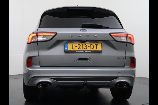 Ford Kuga 2.5 Hybrid PHEV ST-Line X Trekhaak Leer/Alcantara Head-Up Display Adaptive-Cruise Camera Navi Ecc Stoel+Achterbankverwarming App Privacy Glas Winterpakket Elek.Achterklep Led Virtual Cockpit Dodehoek-assistent 1.500KG Trekgewicht 1e Eigenaar Dealeronderhouden € 46.000 nieuw