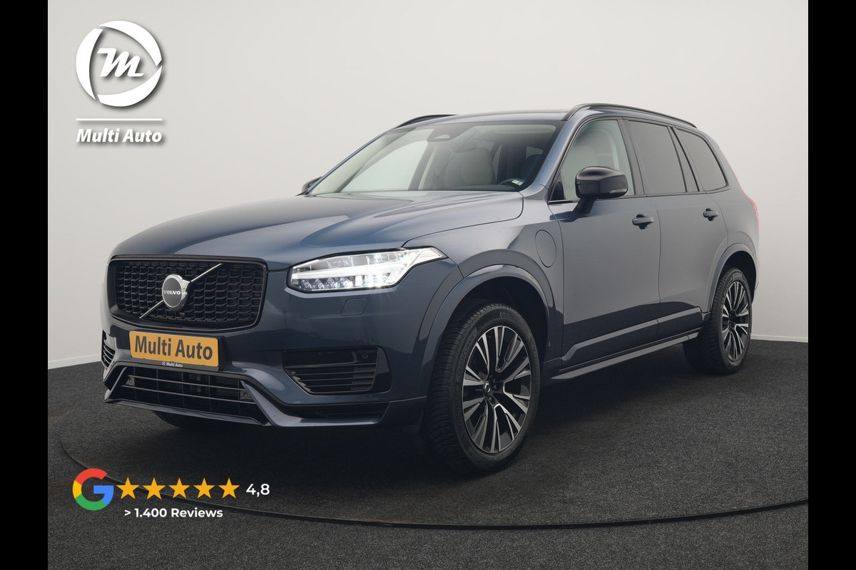 Volvo XC90 T8 Recharge AWD Plus Dark LONG RANGE 7 Persoons PHEV 455pk Dealer O.H. | Trekhaak Af Fabriek | Adaptive Cruise | Camera | Harman / Kardon | Lederen Sportstoelen Memory & Verwarmd | Google Assistent | Keyless | Blis | Stuur Verwarmd | Apple Carplay | Plug In Hybrid