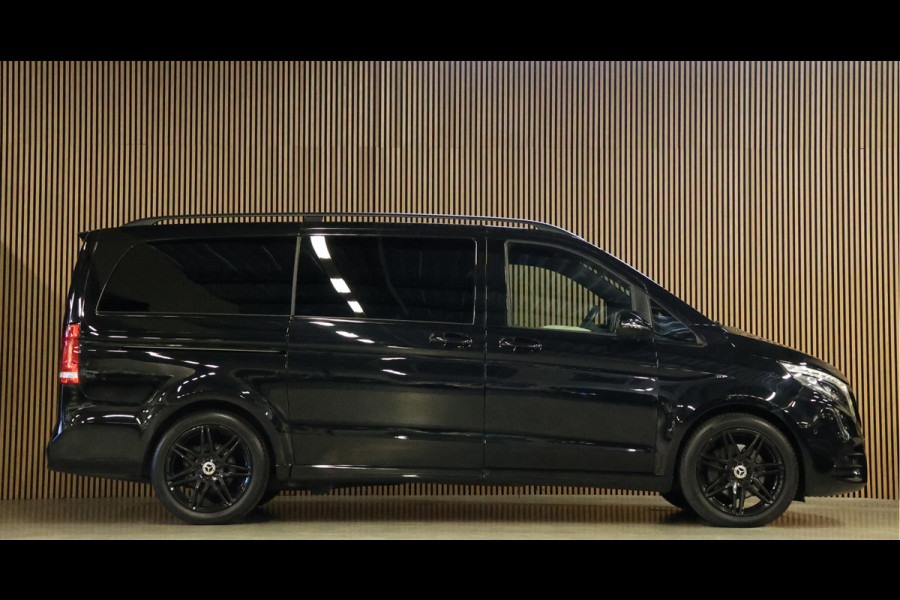 Mercedes-Benz V-Klasse 220d Lang DC | AMG | 360 Camera | CarPlay | Bi-Xenon | Lederen bekleding | Facelift model | Navigatie | 19'' AMG Velgen | Stoelverwarming | Kenwood Sound | DAB | Elek achterklep | Carbon afwerking | Sportonderstel | Dubbel cabine | Dealer onderhouden