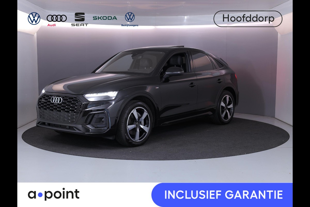 Audi Q5 Sportback 55 TFSI e S edition Competition 367 pk S-tronic | Verlengde garantie | Navigatie | Panoramadak | Parkeersensoren (Park assist) | Rondomzicht camera | Lederen bekleding | S-Line |