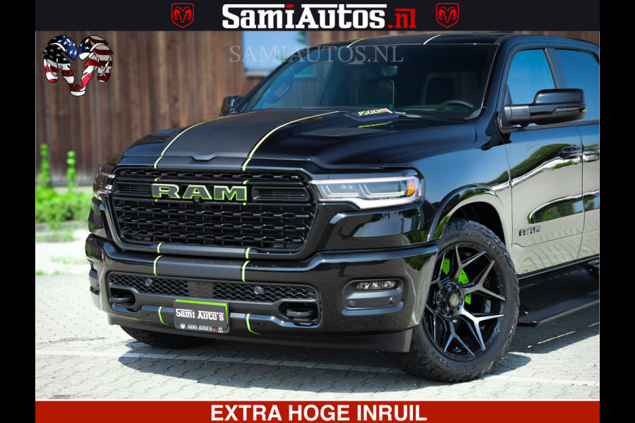 Dodge Ram 1500 Limited Night High Output 540HP 706Nm | Massage + Full Option | De Meest Luxe en Volle Pick-Up in zijn Klasse | Comfortabele Dubbele Cabine met Royale 5 Zitplaatsen | BPM vrij | Nu Leverbaar uit Voorraad | Voorraad Nr 2300 - 7689