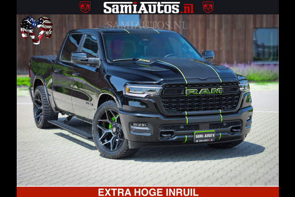Dodge Ram 1500 Limited Night High Output 540HP 706Nm | Massage + Full Option | De Meest Luxe en Volle Pick-Up in zijn Klasse | Comfortabele Dubbele Cabine met Royale 5 Zitplaatsen | BPM vrij | Nu Leverbaar uit Voorraad | Voorraad Nr 2300 - 7689