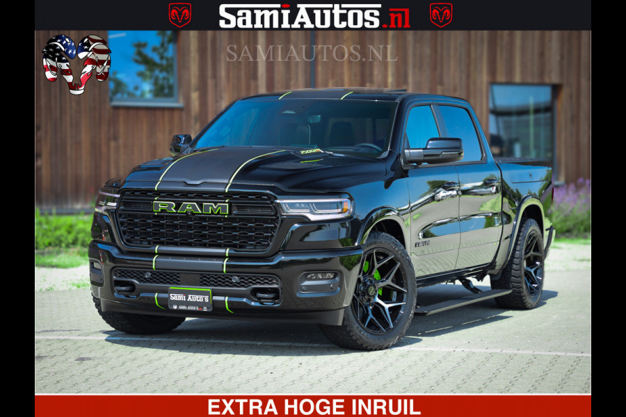 Dodge Ram 1500 Limited Night High Output 540HP 706Nm | Massage + Full Option | De Meest Luxe en Volle Pick-Up in zijn Klasse | Comfortabele Dubbele Cabine met Royale 5 Zitplaatsen | BPM vrij | Nu Leverbaar uit Voorraad | Voorraad Nr 2300 - 7689