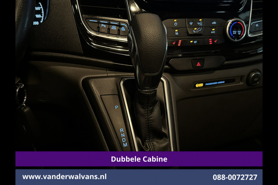 Ford Transit Custom 2.0 TDCI 131pk Automaat L2H1 Dubbele Cabine Euro6 Airco | 2x zijdeur | 5-Zits | Camera | Apple Carplay | LED Android Auto, Cruisecontrol, Trekhaak, Parkeersensoren, LM velgen, Leder, Stoelverwarming, Verwarmde voorruit, Sidebars, Dakdragers, Elektrisch verstelbare bestuurdersstoel