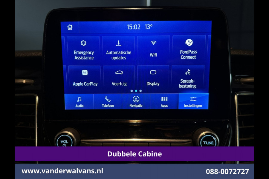 Ford Transit Custom 2.0 TDCI 131pk Automaat L2H1 Dubbele Cabine Euro6 Airco | 2x zijdeur | 5-Zits | Camera | Apple Carplay | LED Android Auto, Cruisecontrol, Trekhaak, Parkeersensoren, LM velgen, Leder, Stoelverwarming, Verwarmde voorruit, Sidebars, Dakdragers, Elektrisch verstelbare bestuurdersstoel