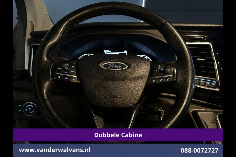 Ford Transit Custom 2.0 TDCI 131pk Automaat L2H1 Dubbele Cabine Euro6 Airco | 2x zijdeur | 5-Zits | Camera | Apple Carplay | LED Android Auto, Cruisecontrol, Trekhaak, Parkeersensoren, LM velgen, Leder, Stoelverwarming, Verwarmde voorruit, Sidebars, Dakdragers, Elektrisch verstelbare bestuurdersstoel