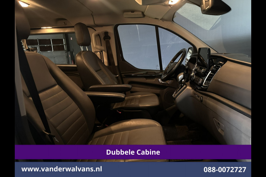 Ford Transit Custom 2.0 TDCI 131pk Automaat L2H1 Dubbele Cabine Euro6 Airco | 2x zijdeur | 5-Zits | Camera | Apple Carplay | LED Android Auto, Cruisecontrol, Trekhaak, Parkeersensoren, LM velgen, Leder, Stoelverwarming, Verwarmde voorruit, Sidebars, Dakdragers, Elektrisch verstelbare bestuurdersstoel