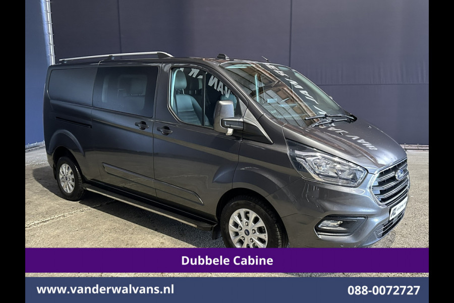 Ford Transit Custom 2.0 TDCI 131pk Automaat L2H1 Dubbele Cabine Euro6 Airco | 2x zijdeur | 5-Zits | Camera | Apple Carplay | LED Android Auto, Cruisecontrol, Trekhaak, Parkeersensoren, LM velgen, Leder, Stoelverwarming, Verwarmde voorruit, Sidebars, Dakdragers, Elektrisch verstelbare bestuurdersstoel