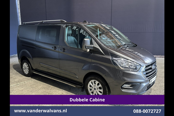 Ford Transit Custom 2.0 TDCI 131pk Automaat L2H1 Dubbele Cabine Euro6 Airco | 2x zijdeur | 5-Zits | Camera | Apple Carplay | LED Android Auto, Cruisecontrol, Trekhaak, Parkeersensoren, LM velgen, Leder, Stoelverwarming, Verwarmde voorruit, Sidebars, Dakdragers, Elektrisch verstelbare bestuurdersstoel