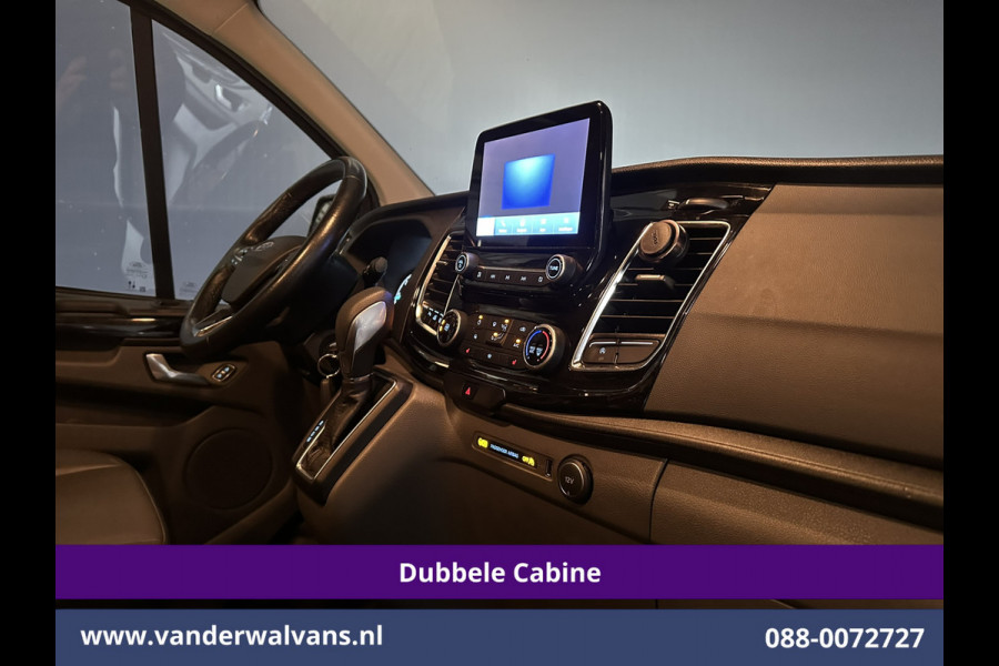 Ford Transit Custom 2.0 TDCI 131pk Automaat L2H1 Dubbele Cabine Euro6 Airco | 2x zijdeur | 5-Zits | Camera | Apple Carplay | LED Android Auto, Cruisecontrol, Trekhaak, Parkeersensoren, LM velgen, Leder, Stoelverwarming, Verwarmde voorruit, Sidebars, Dakdragers, Elektrisch verstelbare bestuurdersstoel