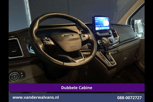 Ford Transit Custom 2.0 TDCI 131pk Automaat L2H1 Dubbele Cabine Euro6 Airco | 2x zijdeur | 5-Zits | Camera | Apple Carplay | LED Android Auto, Cruisecontrol, Trekhaak, Parkeersensoren, LM velgen, Leder, Stoelverwarming, Verwarmde voorruit, Sidebars, Dakdragers, Elektrisch verstelbare bestuurdersstoel