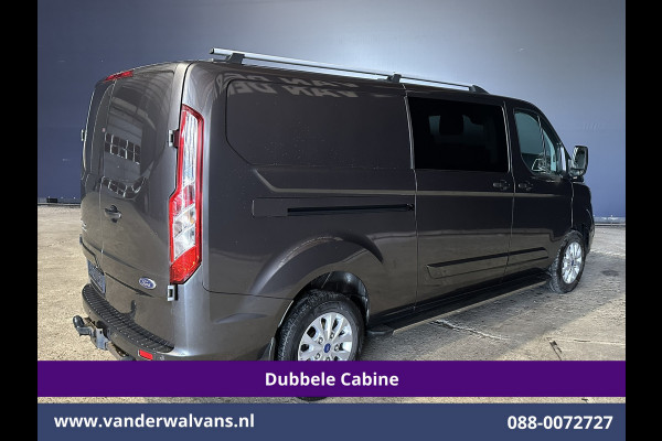 Ford Transit Custom 2.0 TDCI 131pk Automaat L2H1 Dubbele Cabine Euro6 Airco | 2x zijdeur | 5-Zits | Camera | Apple Carplay | LED Android Auto, Cruisecontrol, Trekhaak, Parkeersensoren, LM velgen, Leder, Stoelverwarming, Verwarmde voorruit, Sidebars, Dakdragers, Elektrisch verstelbare bestuurdersstoel
