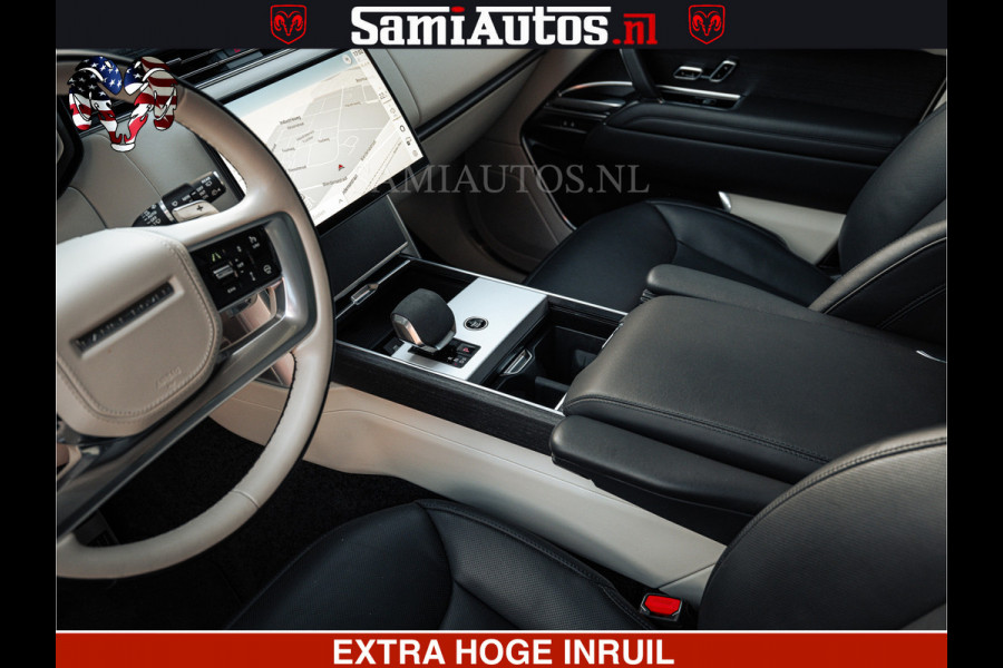 Land Rover Range Rover P550e 551 PK GARANTIE TOT 14-03-2029 | ACHTERAS BESTURING | SOFT CLOSE | HEAD-UP | FACELIFT MODEL | 23 INCH VELGEN | PANORAMADAK | STUURVERWARMING | STOEL KOELING | Incl btw | Fabrieksgarantie tot 14-03-2029 – Geniet van gemoedsrust met uitgebreide dekking tot deze datum.