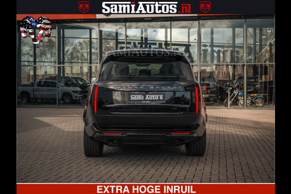 Land Rover Range Rover P550e 551 PK GARANTIE TOT 14-03-2029 | ACHTERAS BESTURING | SOFT CLOSE | HEAD-UP | FACELIFT MODEL | 23 INCH VELGEN | PANORAMADAK | STUURVERWARMING | STOEL KOELING | Incl btw | Fabrieksgarantie tot 14-03-2029 – Geniet van gemoedsrust met uitgebreide dekking tot deze datum.