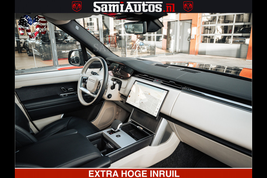 Land Rover Range Rover P550e 551 PK GARANTIE TOT 14-03-2029 | ACHTERAS BESTURING | SOFT CLOSE | HEAD-UP | FACELIFT MODEL | 23 INCH VELGEN | PANORAMADAK | STUURVERWARMING | STOEL KOELING | Incl btw | Fabrieksgarantie tot 14-03-2029 – Geniet van gemoedsrust met uitgebreide dekking tot deze datum.