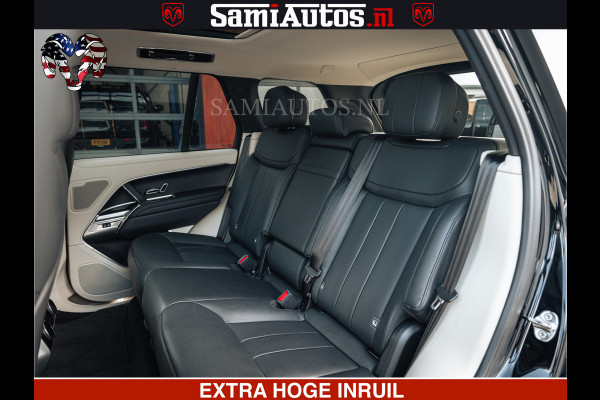 Land Rover Range Rover P550e 551 PK GARANTIE TOT 14-03-2029 | ACHTERAS BESTURING | SOFT CLOSE | HEAD-UP | FACELIFT MODEL | 23 INCH VELGEN | PANORAMADAK | STUURVERWARMING | STOEL KOELING | Incl btw | Fabrieksgarantie tot 14-03-2029 – Geniet van gemoedsrust met uitgebreide dekking tot deze datum.