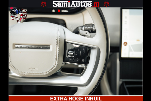 Land Rover Range Rover P550e 551 PK GARANTIE TOT 14-03-2029 | ACHTERAS BESTURING | SOFT CLOSE | HEAD-UP | FACELIFT MODEL | 23 INCH VELGEN | PANORAMADAK | STUURVERWARMING | STOEL KOELING | Incl btw | Fabrieksgarantie tot 14-03-2029 – Geniet van gemoedsrust met uitgebreide dekking tot deze datum.