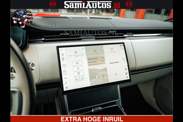 Land Rover Range Rover P550e 551 PK GARANTIE TOT 14-03-2029 | ACHTERAS BESTURING | SOFT CLOSE | HEAD-UP | FACELIFT MODEL | 23 INCH VELGEN | PANORAMADAK | STUURVERWARMING | STOEL KOELING | Incl btw | Fabrieksgarantie tot 14-03-2029 – Geniet van gemoedsrust met uitgebreide dekking tot deze datum.