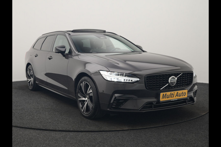 Volvo V90 T6 AWD Ultimate Dark PHEV 350pk Dealer O.H. | Panodak | Head Up | 360 Camera | Adaptive Cruise | Harman / Kardon | Lederen Sportstoelen Memory & Ventilatie | Keyless | Stoelen & Stuur Verwarmd | Apple Carplay | Virtual | DAB | Plug In Hybrid