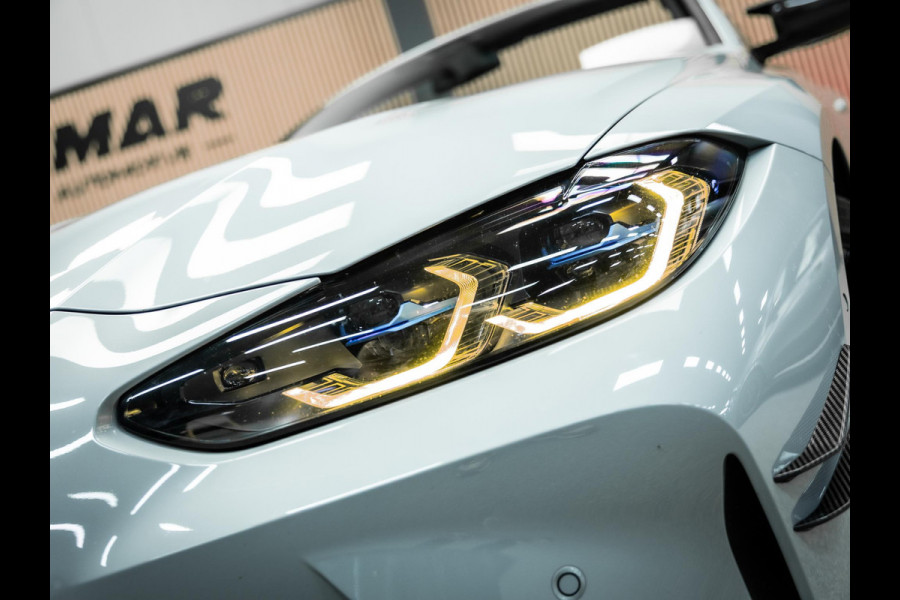 BMW 4 Serie Cabrio M4 xDrive Competition | Carbon Performance Pack | Yellow DRL'S | Brooklyn Grau | Stuurverwarming en nek verwarming |