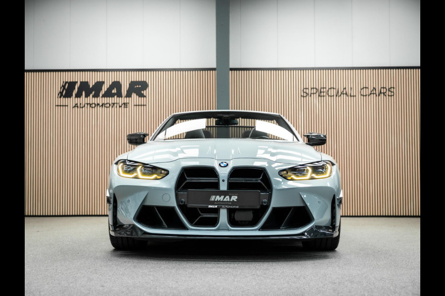 BMW 4 Serie Cabrio M4 xDrive Competition | Carbon Performance Pack | Yellow DRL'S | Brooklyn Grau | Stuurverwarming en nek verwarming |