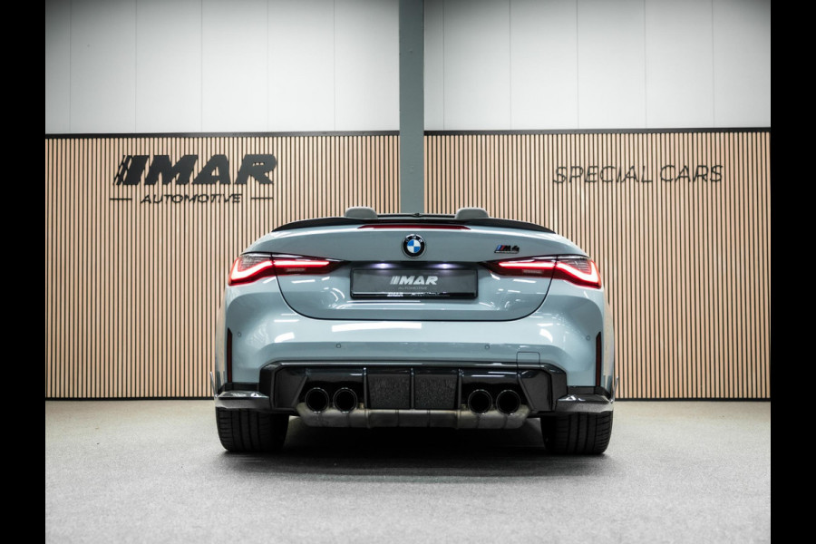 BMW 4 Serie Cabrio M4 xDrive Competition | Carbon Performance Pack | Yellow DRL'S | Brooklyn Grau | Stuurverwarming en nek verwarming |