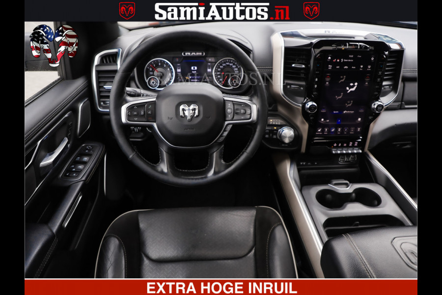 Dodge Ram RAM VOL | BLACK ON BLACK | LUCHTVERING | 5.7 V8 HEMI | PANODAK | ADAPTIVE CRUISE | 360 CAMERA | 22 INCH SPORT WIELEN | DUBELE CABINE | 5 PERSOONS |