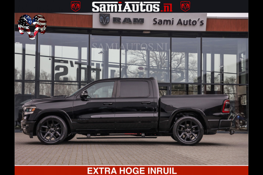 Dodge Ram RAM VOL | BLACK ON BLACK | LUCHTVERING | 5.7 V8 HEMI | PANODAK | ADAPTIVE CRUISE | 360 CAMERA | 22 INCH SPORT WIELEN | DUBELE CABINE | 5 PERSOONS |
