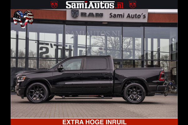 Dodge Ram RAM VOL | BLACK ON BLACK | LUCHTVERING | 5.7 V8 HEMI | PANODAK | ADAPTIVE CRUISE | 360 CAMERA | 22 INCH SPORT WIELEN | DUBELE CABINE | 5 PERSOONS |