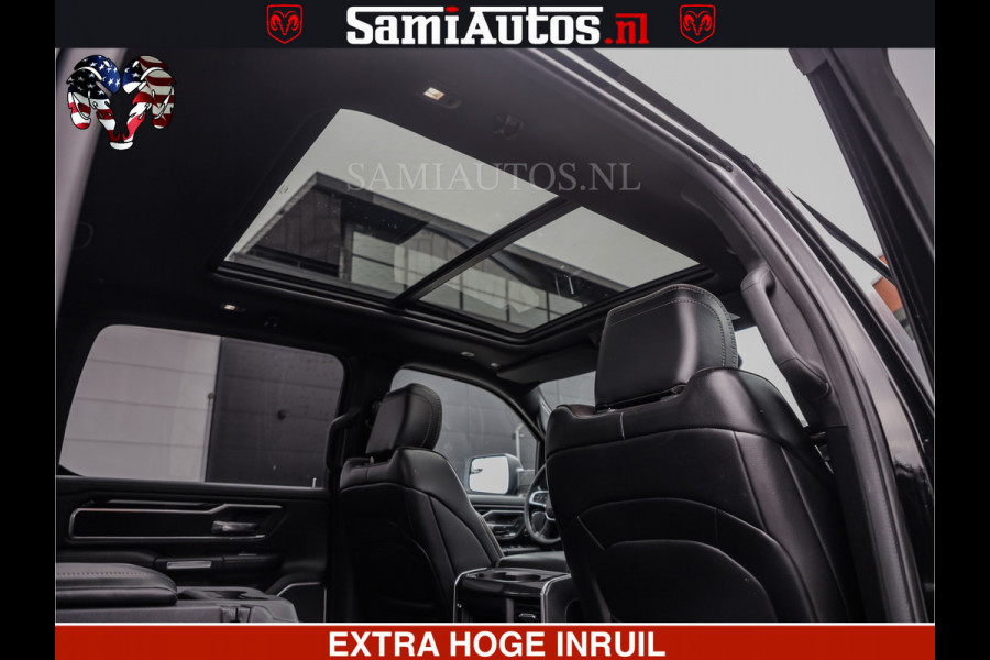 Dodge Ram RAM VOL | BLACK ON BLACK | LUCHTVERING | 5.7 V8 HEMI | PANODAK | ADAPTIVE CRUISE | 360 CAMERA | 22 INCH SPORT WIELEN | DUBELE CABINE | 5 PERSOONS |