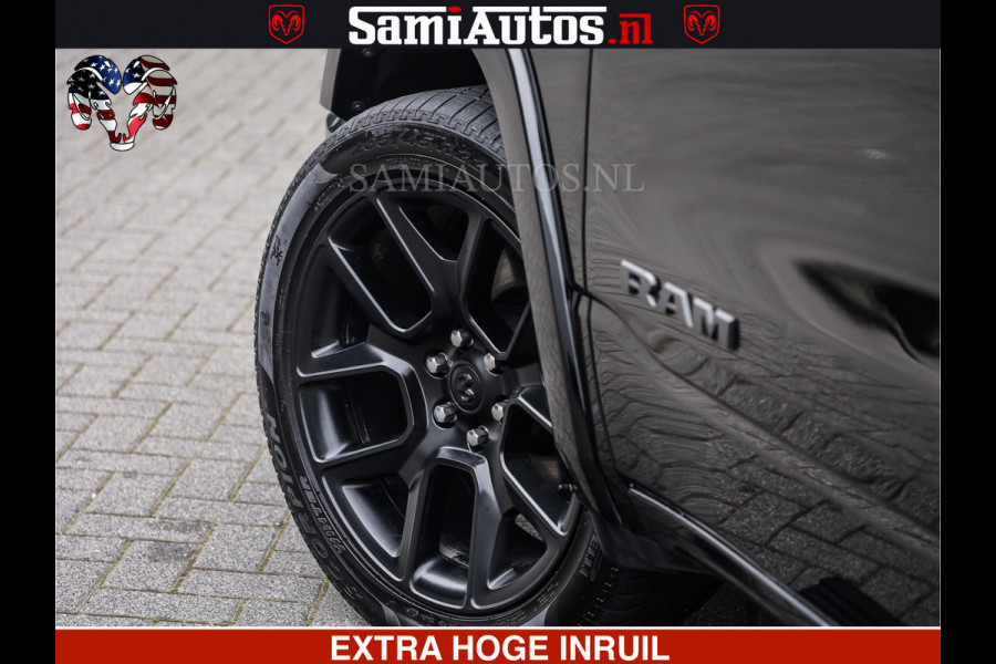 Dodge Ram RAM VOL | BLACK ON BLACK | LUCHTVERING | 5.7 V8 HEMI | PANODAK | ADAPTIVE CRUISE | 360 CAMERA | 22 INCH SPORT WIELEN | DUBELE CABINE | 5 PERSOONS |