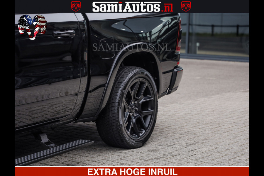 Dodge Ram RAM VOL | BLACK ON BLACK | LUCHTVERING | 5.7 V8 HEMI | PANODAK | ADAPTIVE CRUISE | 360 CAMERA | 22 INCH SPORT WIELEN | DUBELE CABINE | 5 PERSOONS |