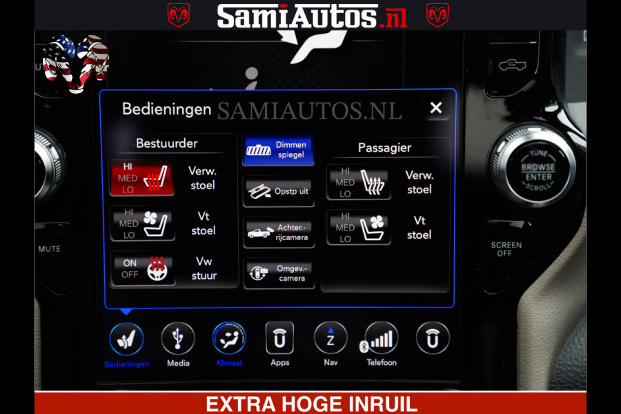 Dodge Ram RAM VOL | BLACK ON BLACK | LUCHTVERING | 5.7 V8 HEMI | PANODAK | ADAPTIVE CRUISE | 360 CAMERA | 22 INCH SPORT WIELEN | DUBELE CABINE | 5 PERSOONS |