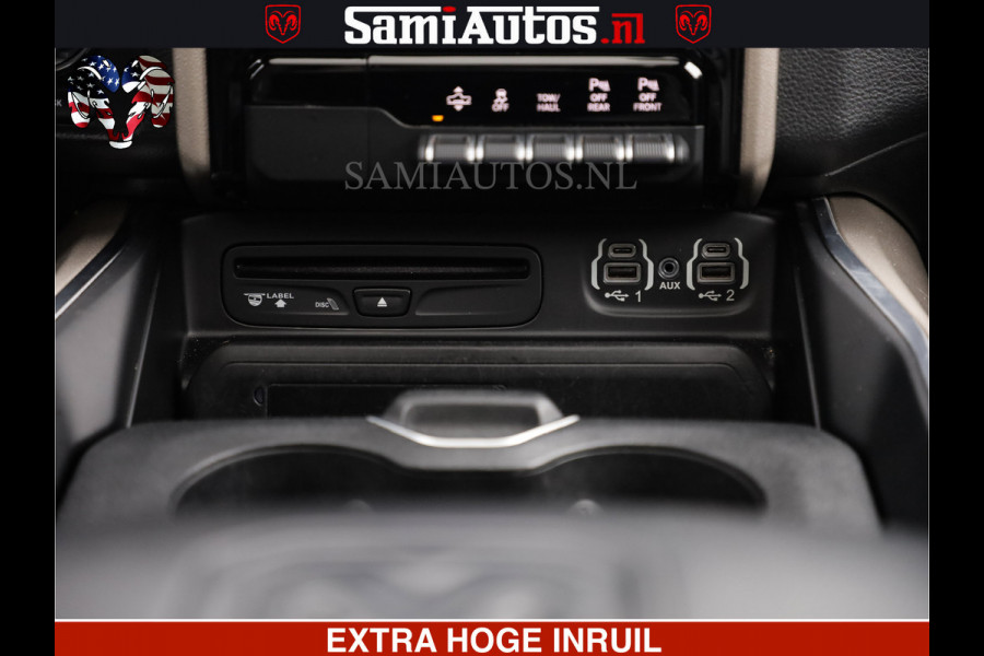 Dodge Ram RAM VOL | BLACK ON BLACK | LUCHTVERING | 5.7 V8 HEMI | PANODAK | ADAPTIVE CRUISE | 360 CAMERA | 22 INCH SPORT WIELEN | DUBELE CABINE | 5 PERSOONS |
