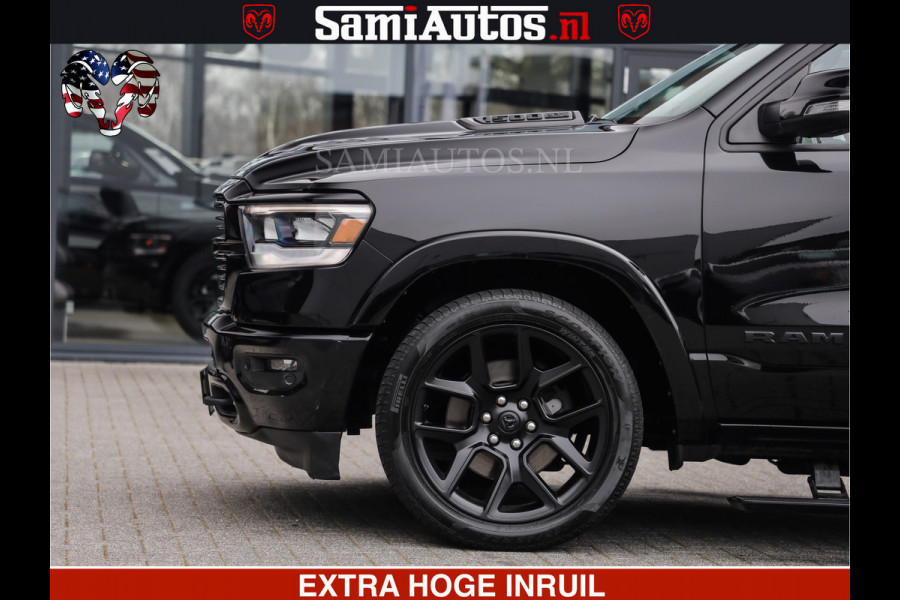 Dodge Ram RAM VOL | BLACK ON BLACK | LUCHTVERING | 5.7 V8 HEMI | PANODAK | ADAPTIVE CRUISE | 360 CAMERA | 22 INCH SPORT WIELEN | DUBELE CABINE | 5 PERSOONS |