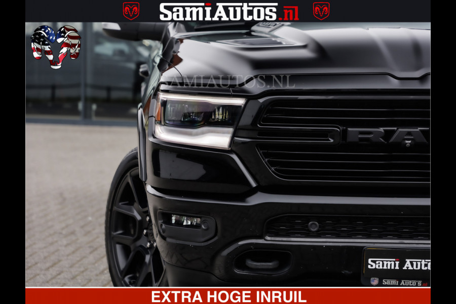Dodge Ram RAM VOL | BLACK ON BLACK | LUCHTVERING | 5.7 V8 HEMI | PANODAK | ADAPTIVE CRUISE | 360 CAMERA | 22 INCH SPORT WIELEN | DUBELE CABINE | 5 PERSOONS |