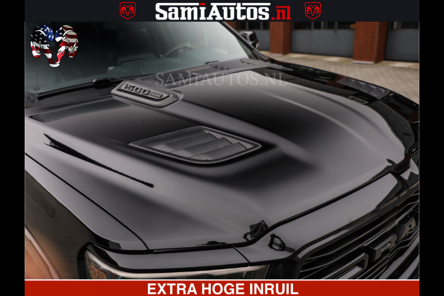 Dodge Ram RAM VOL | BLACK ON BLACK | LUCHTVERING | 5.7 V8 HEMI | PANODAK | ADAPTIVE CRUISE | 360 CAMERA | 22 INCH SPORT WIELEN | DUBELE CABINE | 5 PERSOONS |