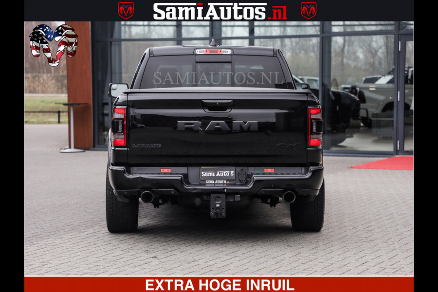 Dodge Ram RAM VOL | BLACK ON BLACK | LUCHTVERING | 5.7 V8 HEMI | PANODAK | ADAPTIVE CRUISE | 360 CAMERA | 22 INCH SPORT WIELEN | DUBELE CABINE | 5 PERSOONS |