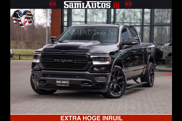 Dodge Ram RAM VOL | BLACK ON BLACK | LUCHTVERING | 5.7 V8 HEMI | PANODAK | ADAPTIVE CRUISE | 360 CAMERA | 22 INCH SPORT WIELEN | DUBELE CABINE | 5 PERSOONS |