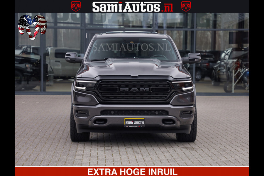 Dodge Ram LIMITED | 5.7 V8 HEMI 402PK | TUFF WIELEN | MEEST VOLLE LIMITED | PRACHTIGE KLEUR GRANITE CRYSTAL PEARL | CREW CAB | DUBBELE CABINE DC 5 PERSOONS | CREW CAB 5 PERSOONS | DUBBELE CABINE DC | MEEST ROYALE EN COMFORTABELE BEDRIJFSAUTO | HEAD-UP | LUCHTVERING | RONDOM CAMERA | MWK KLEP | PANORAMA DAK |