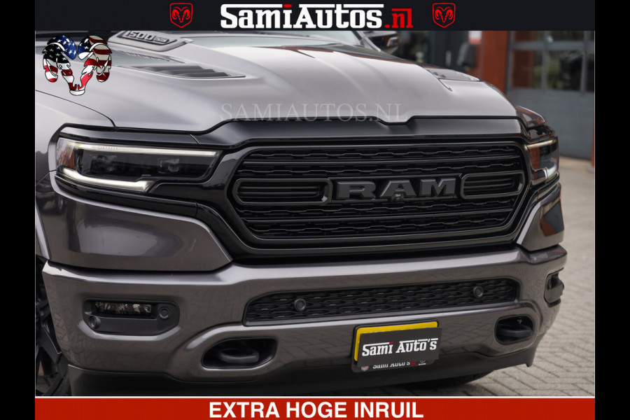 Dodge Ram LIMITED | 5.7 V8 HEMI 402PK | TUFF WIELEN | MEEST VOLLE LIMITED | PRACHTIGE KLEUR GRANITE CRYSTAL PEARL | CREW CAB | DUBBELE CABINE DC 5 PERSOONS | CREW CAB 5 PERSOONS | DUBBELE CABINE DC | MEEST ROYALE EN COMFORTABELE BEDRIJFSAUTO | HEAD-UP | LUCHTVERING | RONDOM CAMERA | MWK KLEP | PANORAMA DAK |